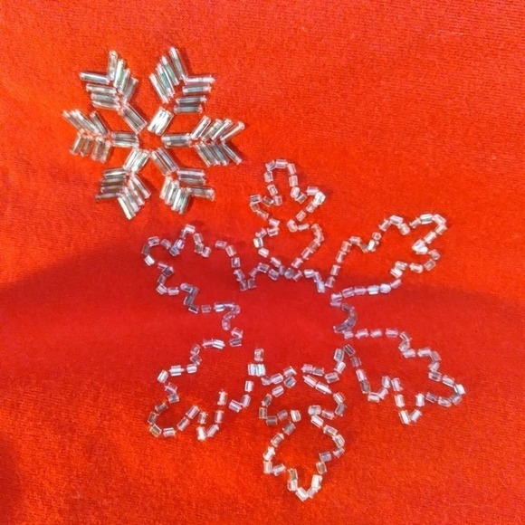🎈4 FOR $20 Liz Claiborne Christmas Red Snowflake Top - Picture 7 of 8